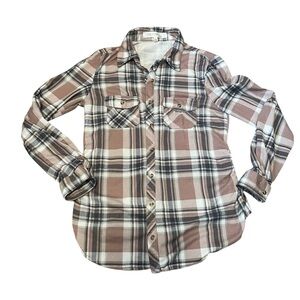 Eden & Olivia Maternity Plaid Button-Up Shirt Size Small Women’s EUC